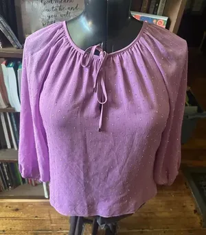 White House Black Market flowy boho S peasant blouse thumbnail 1