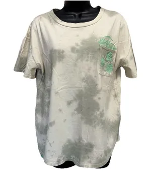 Disney Green/White Tie Dye Short Sleeve Embroidered T-shirt Size‎ M Pocket thumbnail 1
