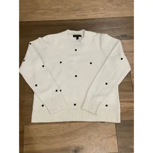 Banana Republic L White Black Polka Dot Knit Sweater thumbnail 5