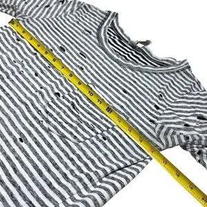 Free People Stripe Distressed Top Beetlejuice Asymmetrical Halloween Grunge XS thumbnail 10