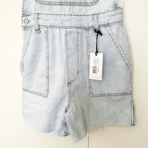 NWT WEWOREWHAT Denim Slit Short Overalls XS thumbnail 3