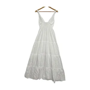 New Seaspice Maxi Dress Womens Small White Peruvian Cotton Sleeveless Boho Beach thumbnail 2