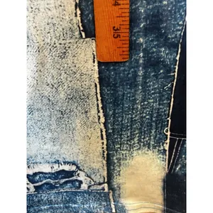 Women’s 2XL Blue Denim Patchwork Print Quarter Zip Midi Dress 3/4 Sleeves Casual thumbnail 7