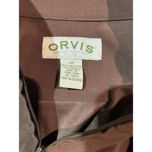 ORVIS Brown Faux Suede Full Zip Jacket Cinch Hem Pockets Y2K Women's 12 thumbnail 12
