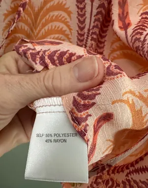 Rose & Olive Orange Leaf Print Short Sleeve Top Size S thumbnail 7