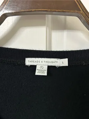 Threads 4 Thought Black Scoop-Neck Crossover Hem Pullover thumbnail 4