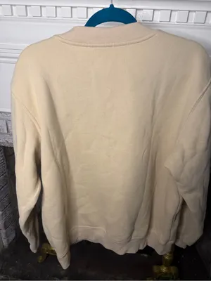 White Fox Beverly Hills Embroidered Oversized Crewneck Sweatshirt Beige M/L thumbnail 3