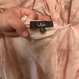 Lulu's Lovely Poise Light Pink Floral Tie Back Long Sleeve Mini Dress,Size XL thumbnail 2