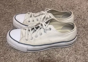 Low top white platform converse  thumbnail 1