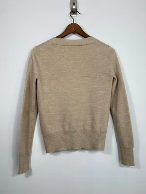 Wallace 100% Merino Wool Tan Button Front Cardigan Pockets thumbnail 2