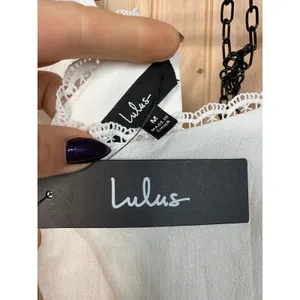 Lulus Darling Concept White Tiered Tie-Front Puff Sleeve Dress Classy Medium thumbnail 8