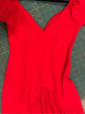ASOS Red Flutter Sleeve V-Neck Maxi Gown thumbnail 10