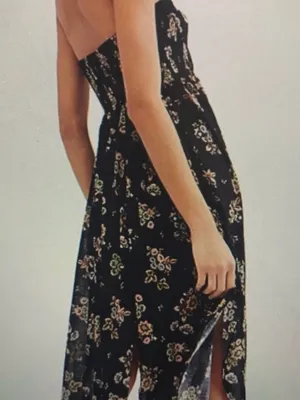 Free People Kitty Floral Boho Coastal Resort Cottage Soft Tube Maxi Dress XS thumbnail 3