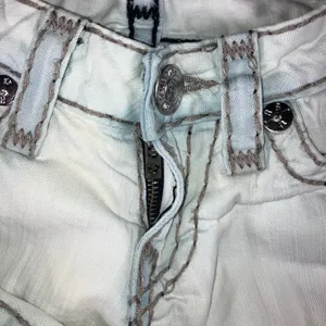 Vintage True Religion Billy Super T Jeans 27 Y2K Low Rise Flare Ice Blue 29x32.5 thumbnail 14