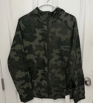 All in Motion Hooded Camo Windbreaker Jacket - Olive Green thumbnail 1