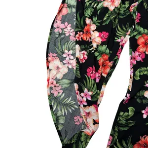 Bar III Black Tropical Floral Strapless Split Leg Jumpsuit Medium thumbnail 7