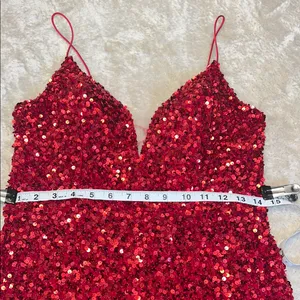 NOX Anabel Red Sequin Strapless Bodycon‎ Mini Dress Size 8 thumbnail 9