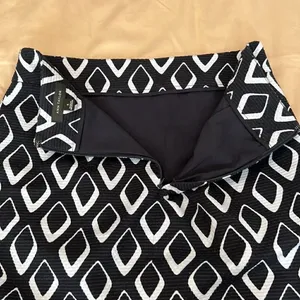 Ann Taylor sz 4 blue and white abstract print fully lined back zip skirt EUC thumbnail 9