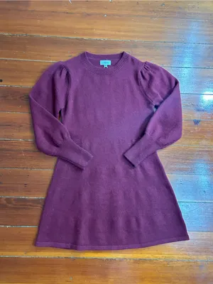 AnnieWear NWT Women’s Sweater Dress Sz M Burgundy Long Sleeve 👽🧡 thumbnail 4