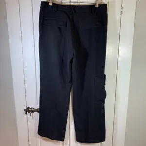 ZARA‎ Women Cargo Pants Black XL Wide Leg Utility Pocket High Waisted thumbnail 2