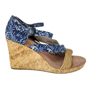 TOMS Clarissa Blue Batik Wedge Sandals | Size 9.5 thumbnail 4