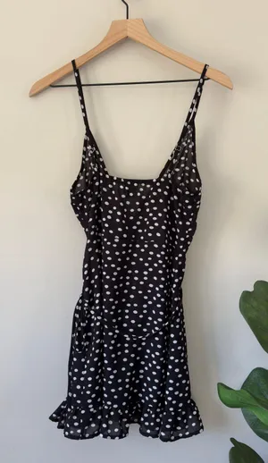 Princess Polly Her Jewel Mini Wrap Dress Polka Dot Adjustable Spaghetti Straps 4 thumbnail 5