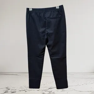 Gap Pinstripe Trousers Womens 0R Navy Blue‎ Excellent Drawstring Elastic Waist thumbnail 5