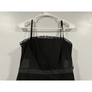 Betsy And Adam Black Tiered Ruffle Gown 4 NWOT thumbnail 2
