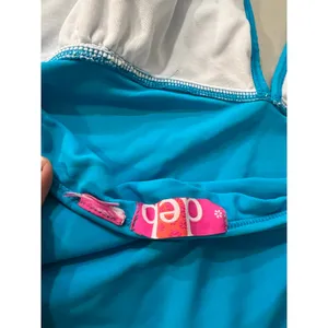 Y2K Deb Teal Blue Halter Tank Top Size Large to XL thumbnail 4