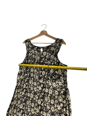 Vintage 90s More Jazz Size 18 Petite Daisy Floral Crinkle Midi Dress thumbnail 10