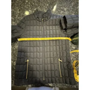 J. Crew Black Quilted Down Zip Up Jacket Coat Women's Size‎ Medium Black Classic thumbnail 6