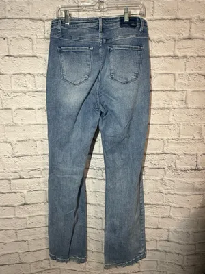 Risen Classic Mid Wash Wide-Leg Flare Women's Jeans, sz 15/32 thumbnail 2