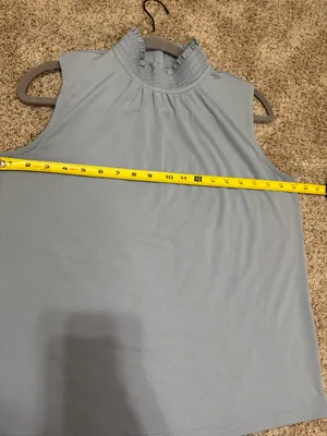 Ann Taylor Light Blue Mock Neck Sleeveless Blouse Size M thumbnail 3