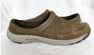 Merrell Leather Slip On Dark Earth Clog Mule Shoes Womens Size 10 thumbnail 1