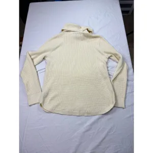 Ralph Lauren Lauren Jeans Co womens cream mock neck waffle knit sweater. Size M. minimal thumbnail 4