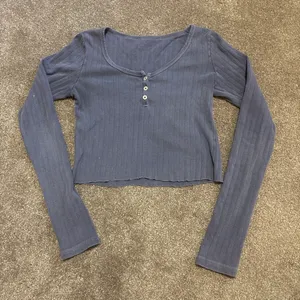 Brandy Melville John Galt Blue Cropped Long Sleeve thumbnail 1