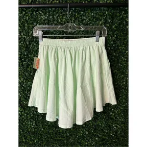 Free People Center Court Short High Rise NWT Aqua Glass Flowy Sz Small thumbnail 2
