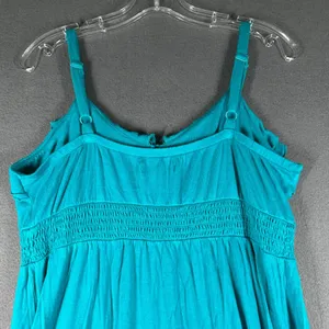 Old Navy Womens Maternity M Spaghetti Strap Tank Dress Pullover‎ V-Neck w Ruffle thumbnail 7