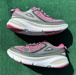 Hoka Women's Gray and Pink Sneakers thumbnail 1