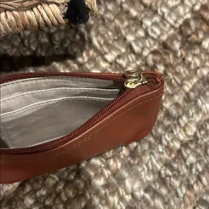 Coach Mini Leather Wristlet/Card Wallet In Saddle Brown thumbnail 4