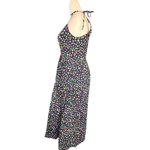 J.Crew Colorful Dot‎ Print Cotton Midi Sundress Size 2 Navy Blue Tie Strap Dress thumbnail 7