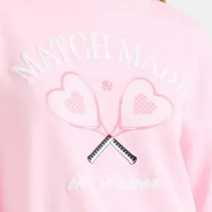 Valentines Day Womens Sweatshirt Size XL Pink Match Made In Heaven Fleece Cozy thumbnail 6