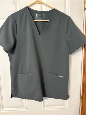 Figs V-Neck Scrub Top Gray Green PO 2491 thumbnail 1