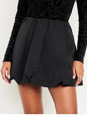 Old Navy Y2K Black Bubble-Hem Glam Coquette Girl Flirty Glam Mini Skirt XS thumbnail 3