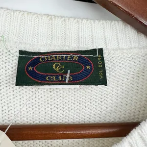 NEW Vintage Charter Club sweater vest white multicolor pastel Fair Isle pattern thumbnail 7