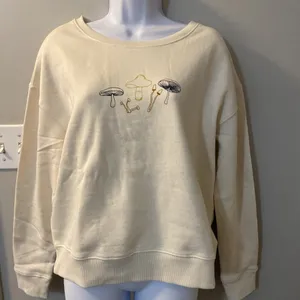 NEW PACT Med 100% Organic Cotton Baby Bellas Mushroom Cream Slouchy Sweatshirt thumbnail 1