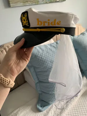 Bride Captain Hat (with veil) White Size undefined thumbnail 1