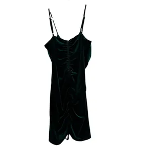 Dear Moon Ruched Front Velvet Bodycon Mini Dress Emerald Green Size 11 thumbnail 4