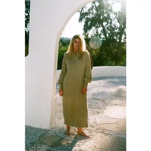 Free‎ People Hatteras Sweater Midi Dress Sulfur Size M Oversized Cotton thumbnail 10
