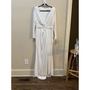 Ieena By Mac Duggal Style‎ No. 26554 White Size 10 Maxi thumbnail 4
